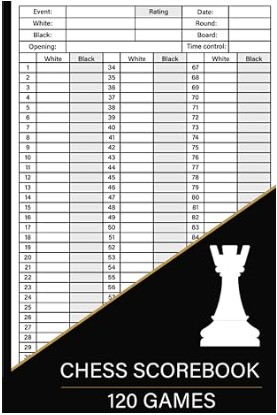 Chess Scorebook: 100 Games Sheets, Chess Notation Book, Chess Annotation Log Notebook Chess Workbook, Moves Tracking Journal, 100 Moves